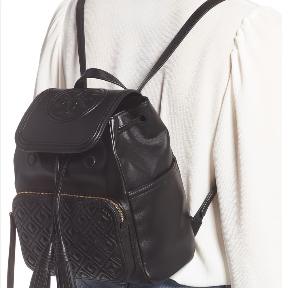 Tory Burch Quilted Leather Fleming Large Backpack - Picture 7 of 9